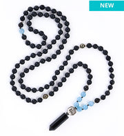 New black onyx beaded necklace